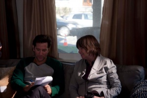 Ian running through lines during filming of Girl on the Train.jpg